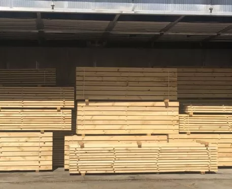 Sciage de pins sorti du séchoir