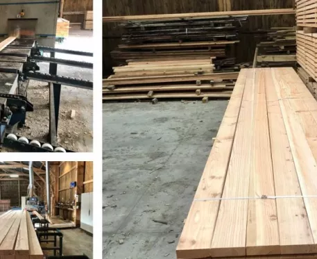 Préparation d’une commande client (rabotage 4 faces de douglas)